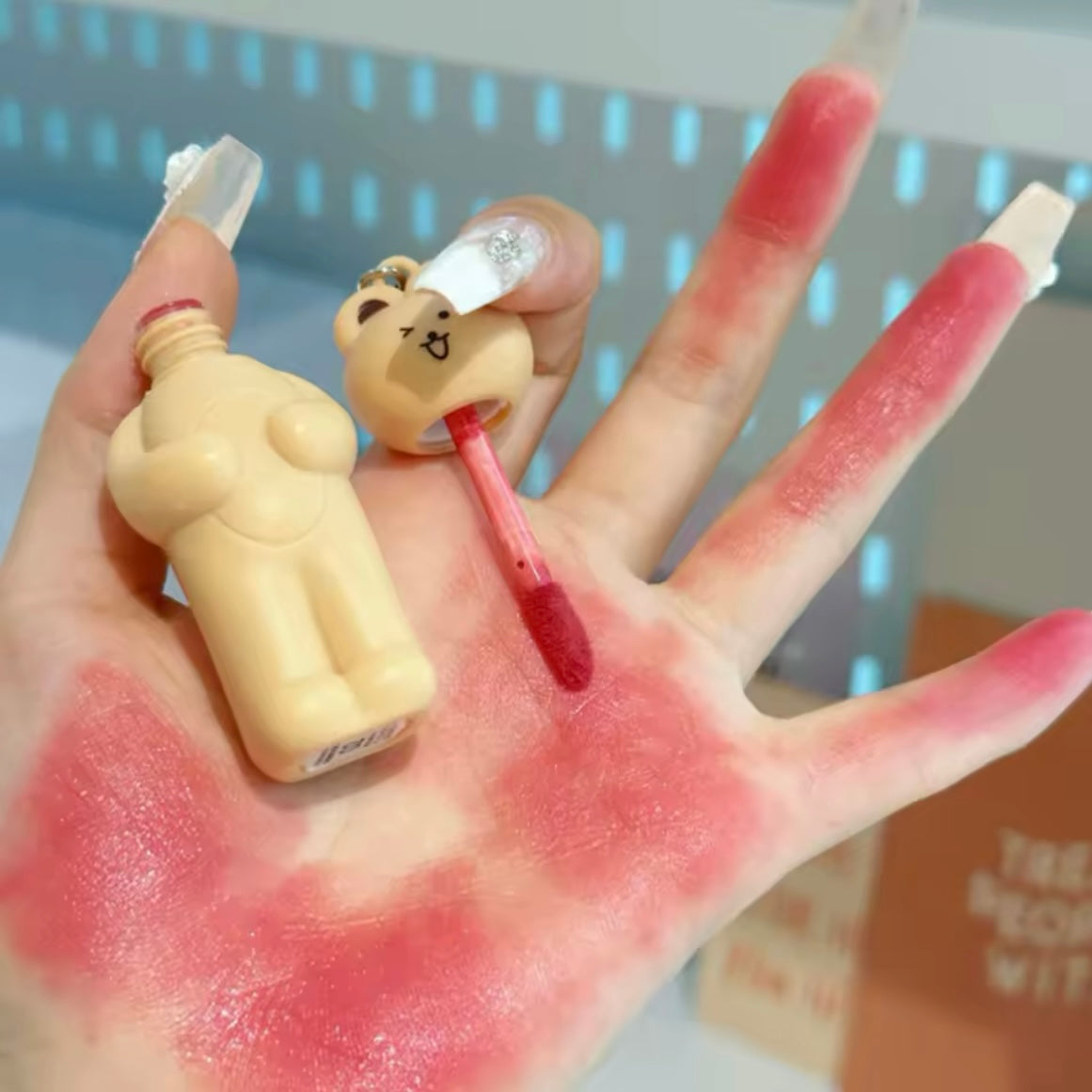 HERORANGE - Bubble Bear Keychain Lip Gloss Set of 3