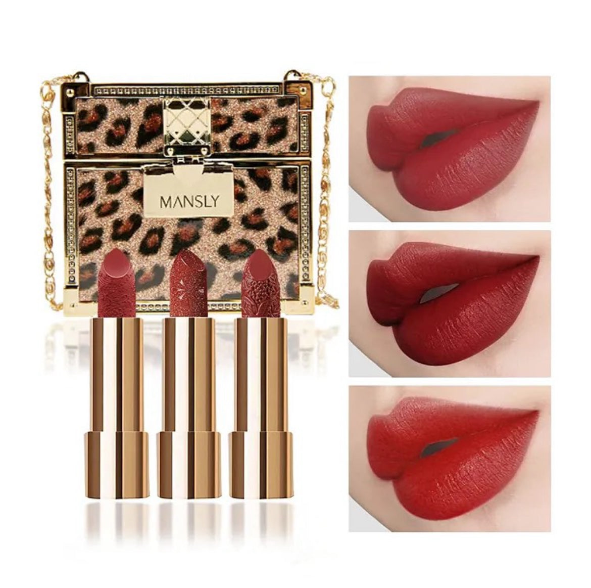 Mansly - Luxury Hand Bag Style Lipstick Set of 3