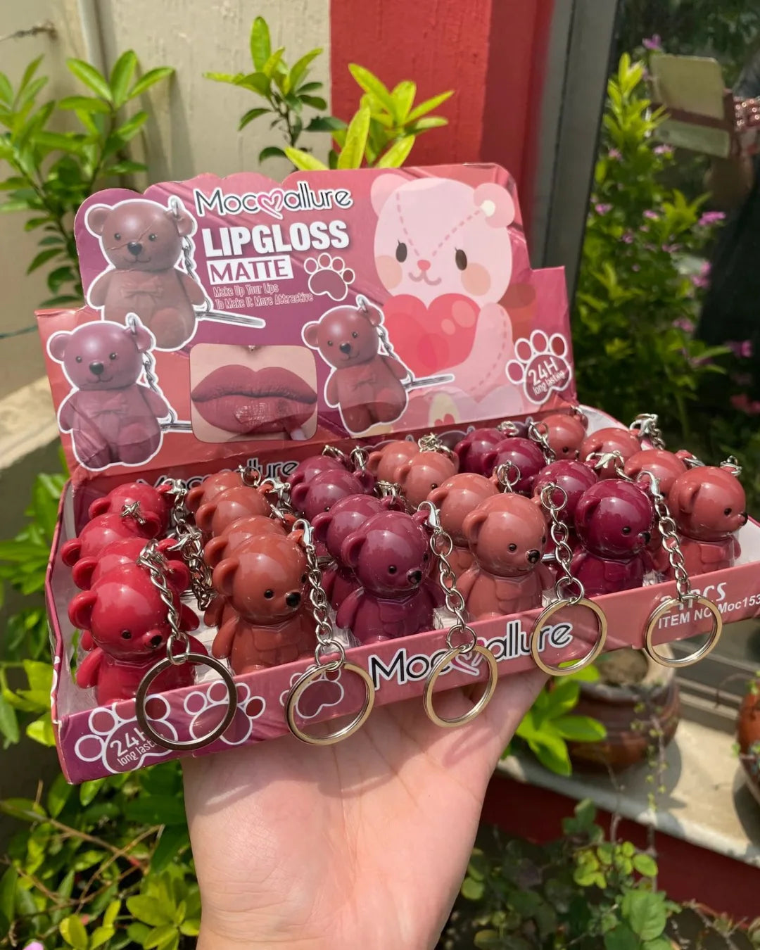 Mocallure - Bear Keychain Matte Lip Gloss Set of 6