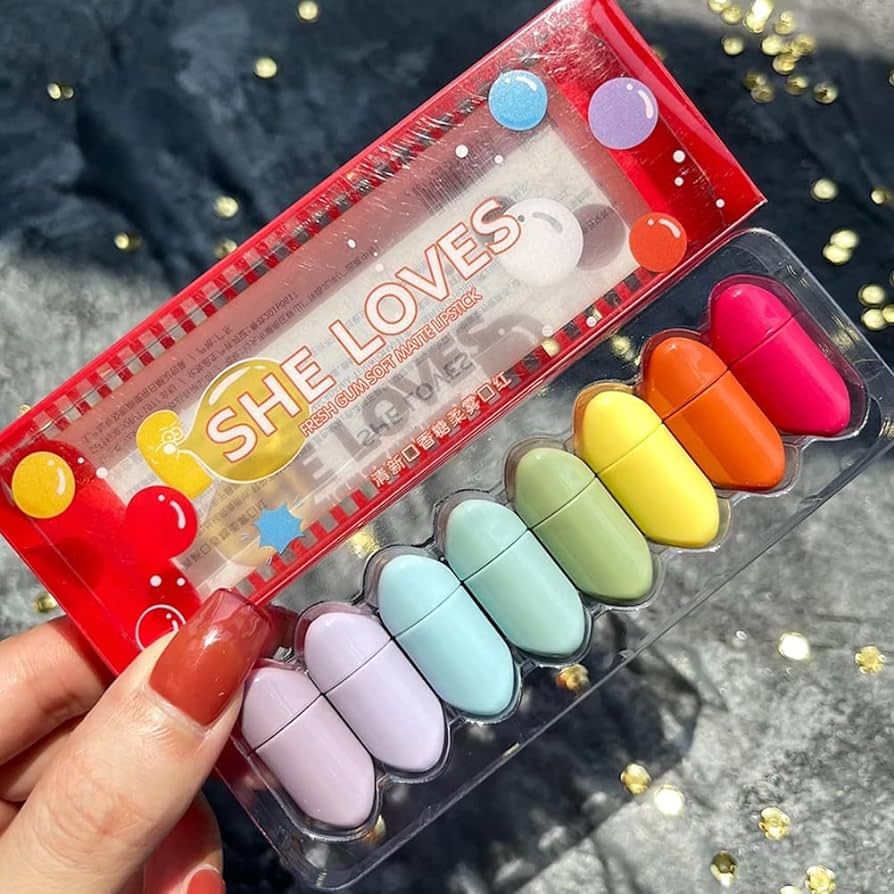 She Love - Mini Bubble Gum Matte Lipsticks Set of 8