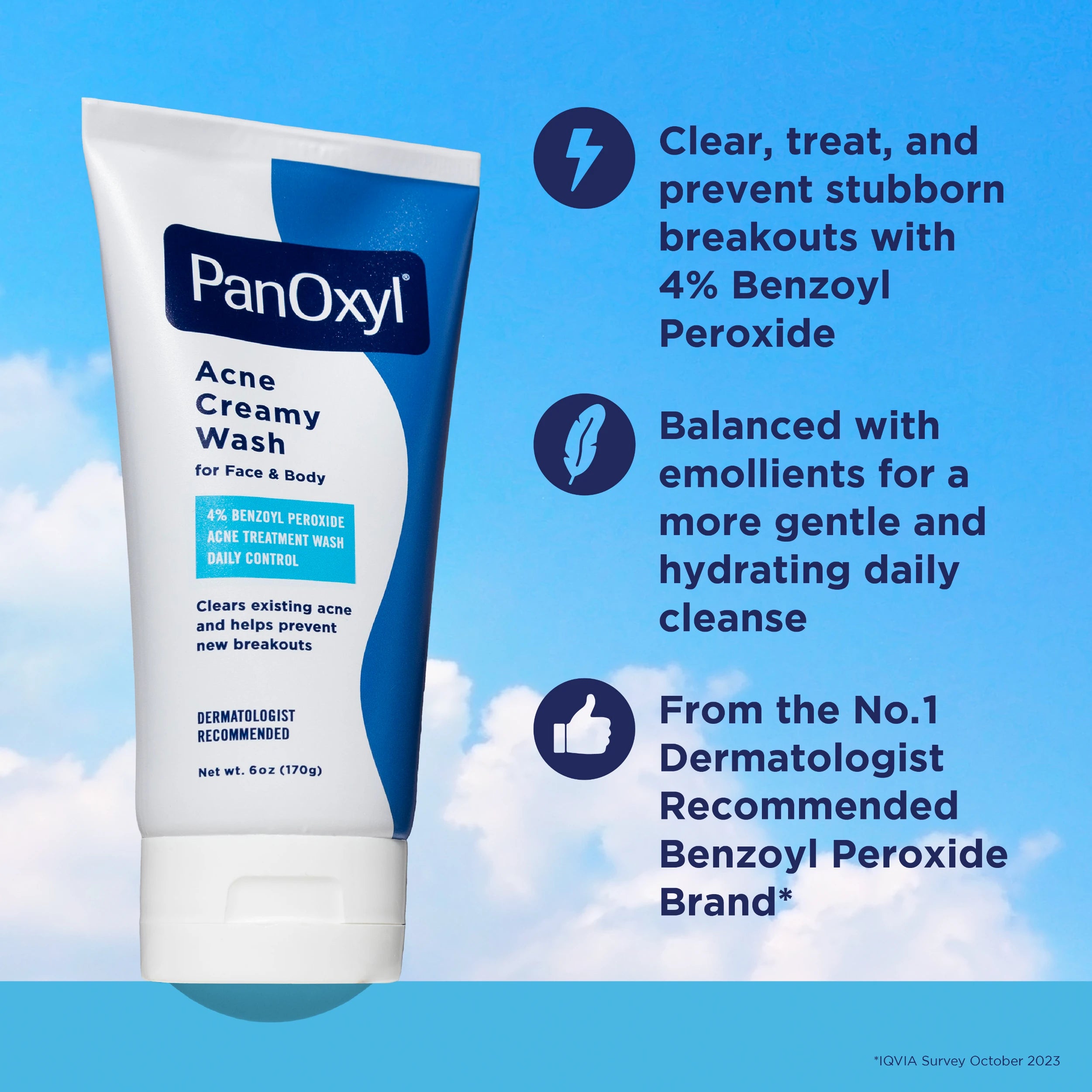 PanOxyl - Acne Creamy Wash Benzoyl Peroxide 4% - 170g