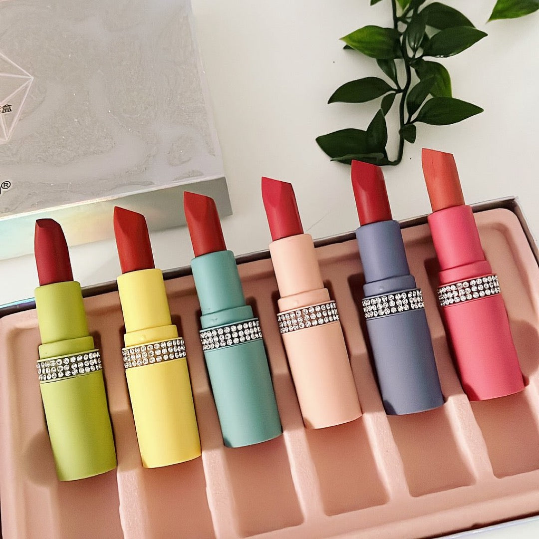 Heng Fang - 6pcs Diamond Matte Lipstick Set