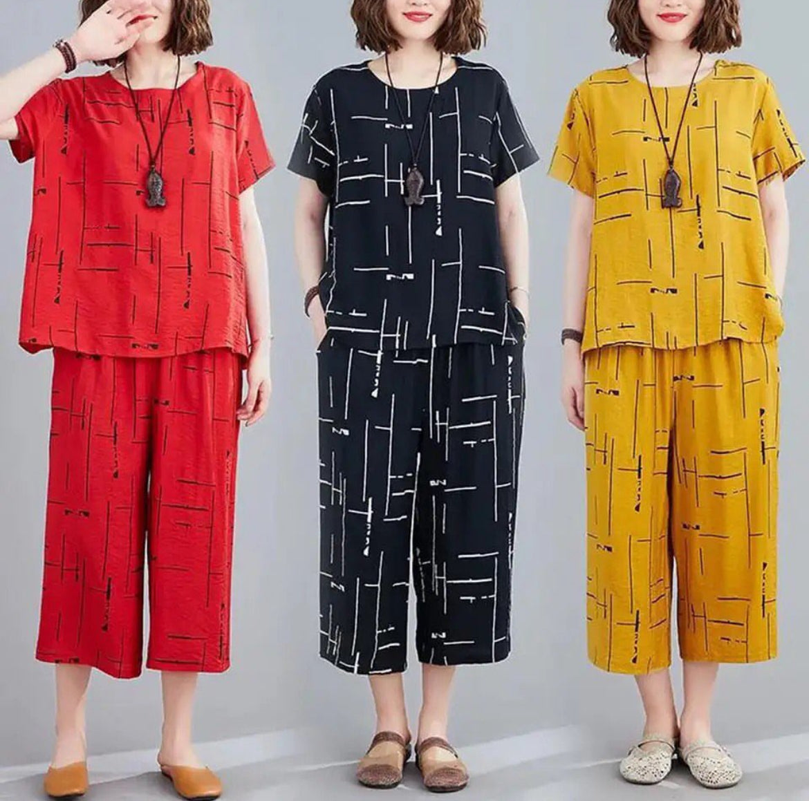 Vintage Capri Plazo Loose Fit Printing Plazo Night Suit