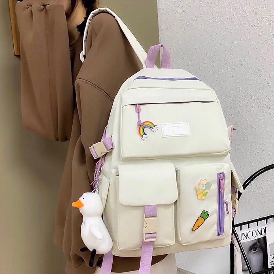 4pcs Travel Canvas Large Capacity Laptop Bag