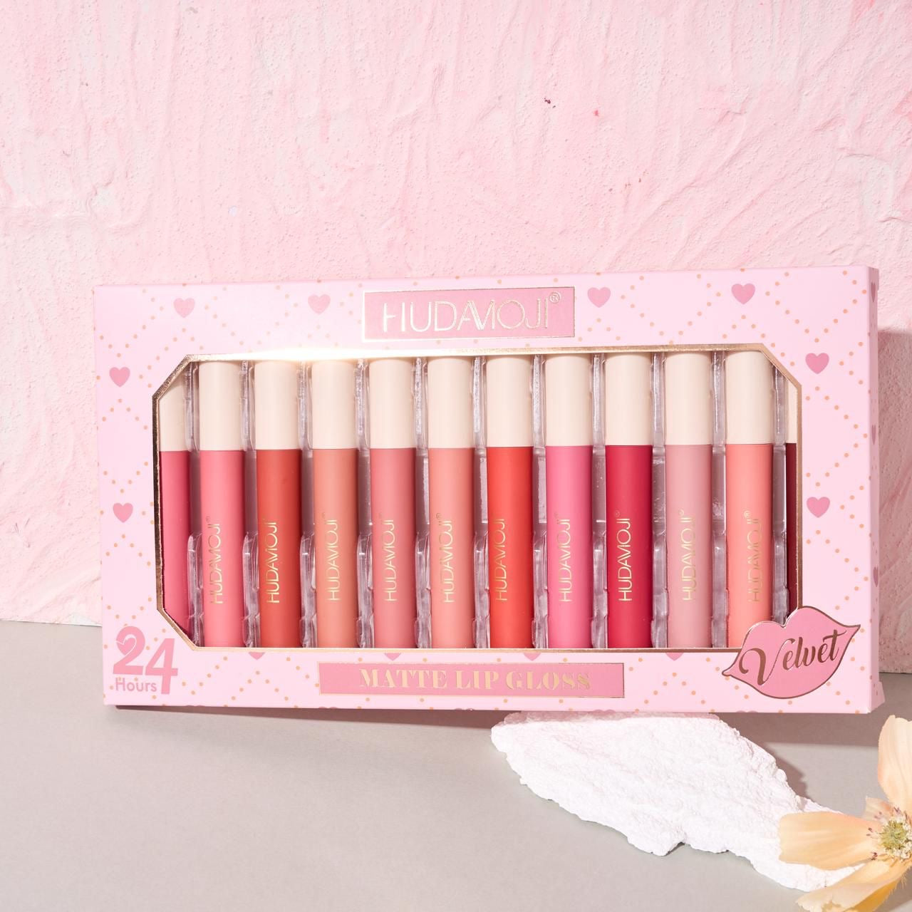 Hudamoji - 24 Hour Matte Lip Gloss Set of 12