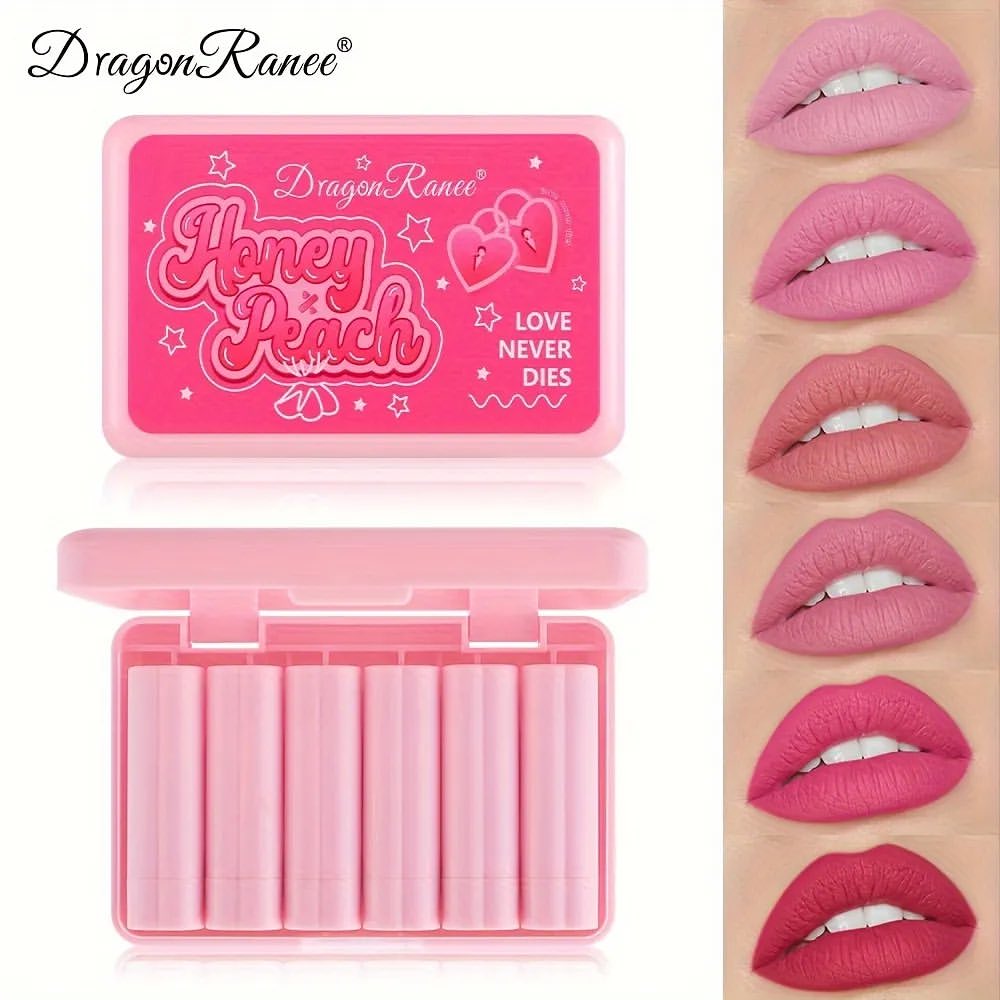 Dragon Ranee - Honey Peach Matte Lipstick Set of 6