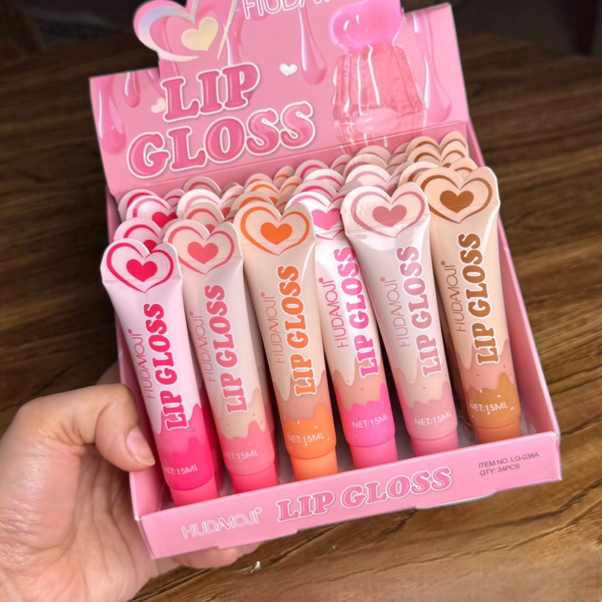 6pcs Yummy Heart Tube Lip Gloss