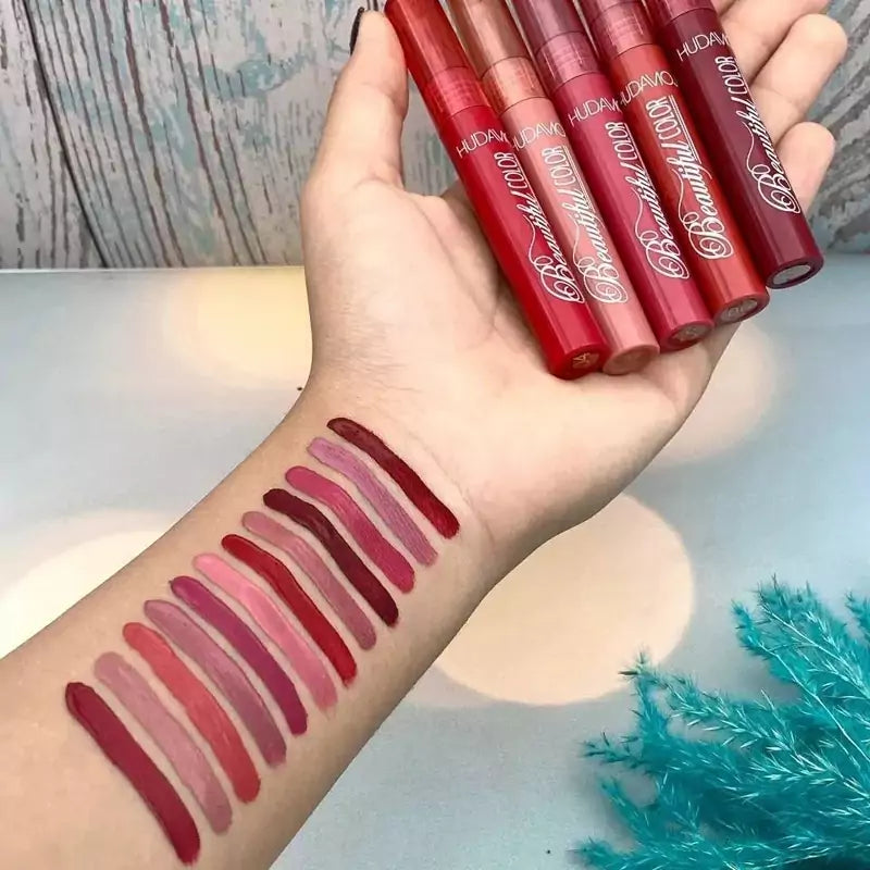 Hudamoji - Beautiful Color Matte Lip Gloss Set of 12