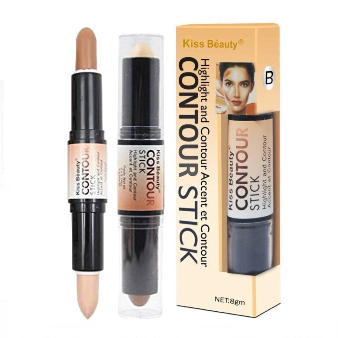 Kiss Beauty - Double Head Highlighter & Contour Stick