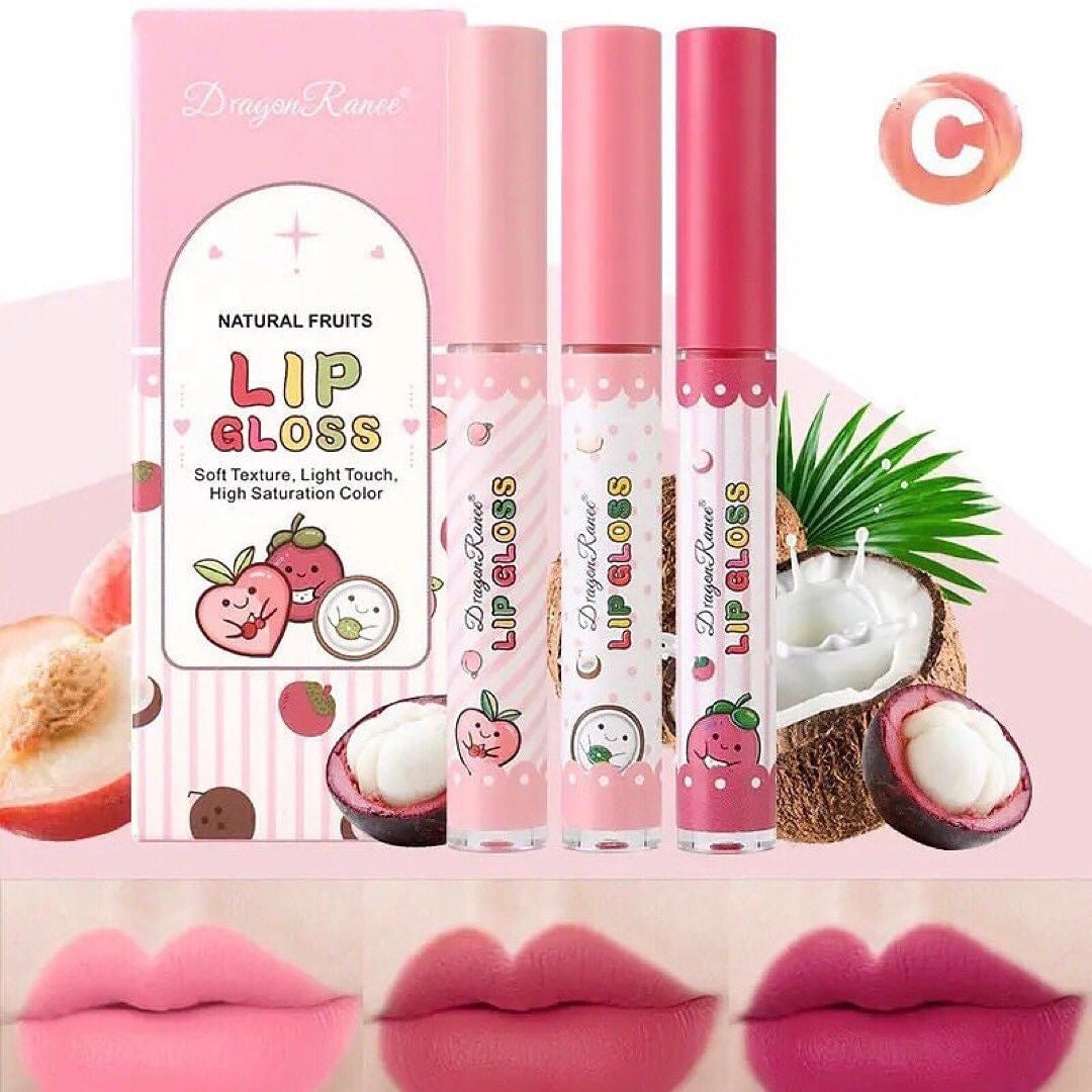Dragon Ranee - Natural Fruits Lip Gloss Set of 3