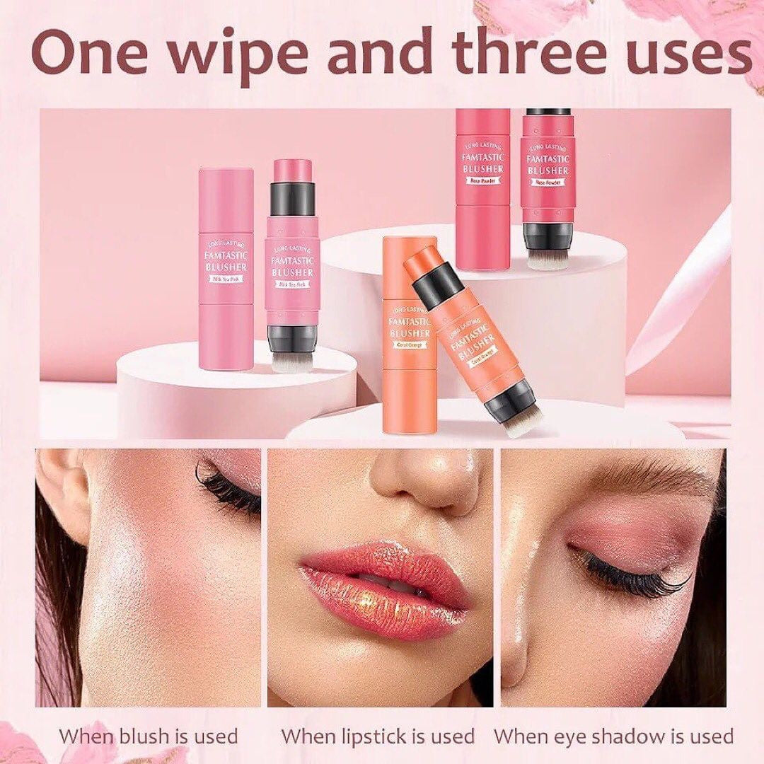 Double Sided Creamy Rouge Blush With Brush Set of 3