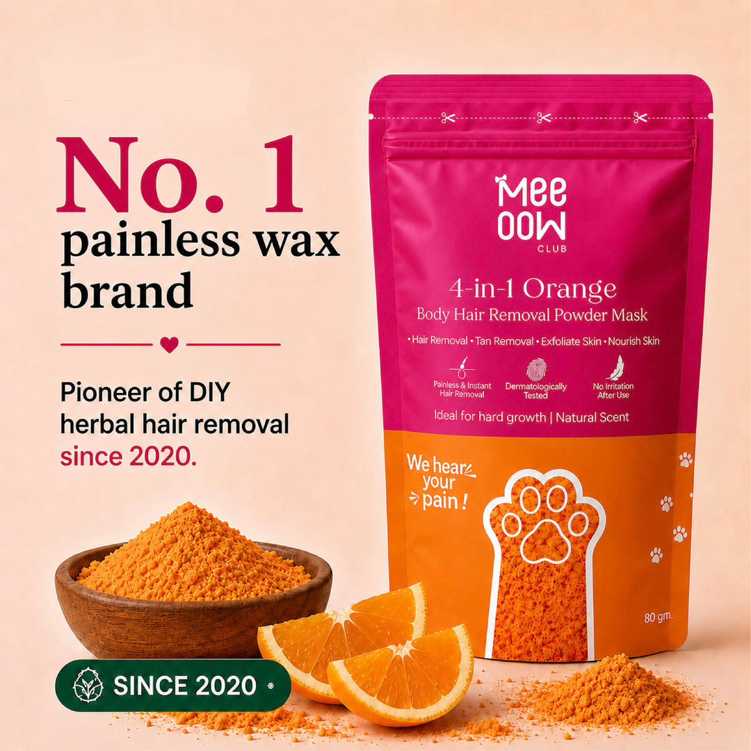 Meeoow - 4 in 1 Orange Body Hair Removal Wax Powder Mask