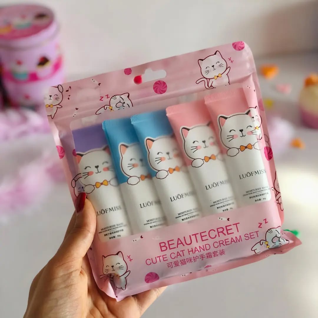 LUOF MISS - Cute Moisturizing Cat Hand Cream Set of 5