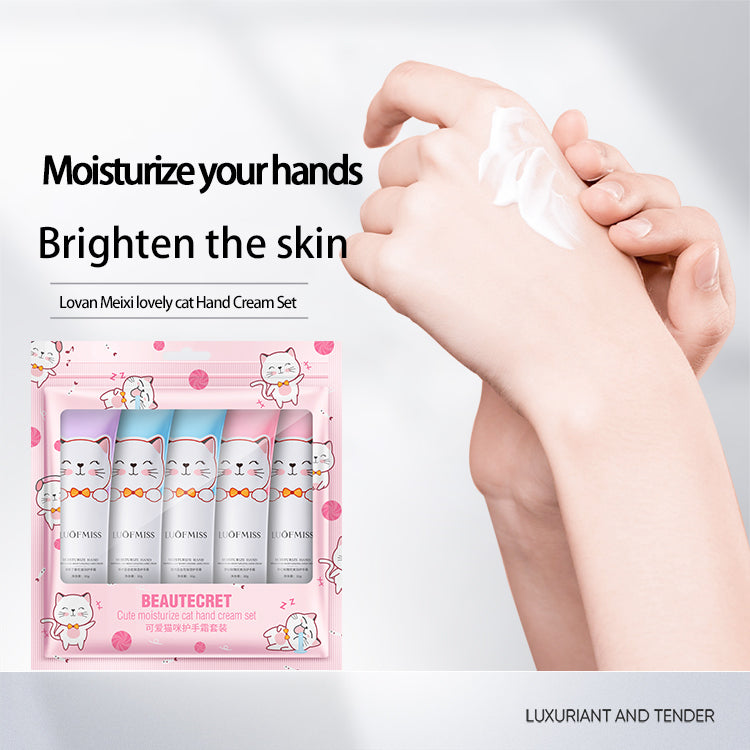 LUOF MISS - Cute Moisturizing Cat Hand Cream Set of 5