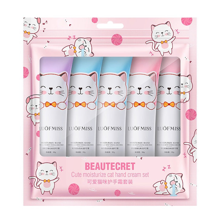 LUOF MISS - Cute Moisturizing Cat Hand Cream Set of 5