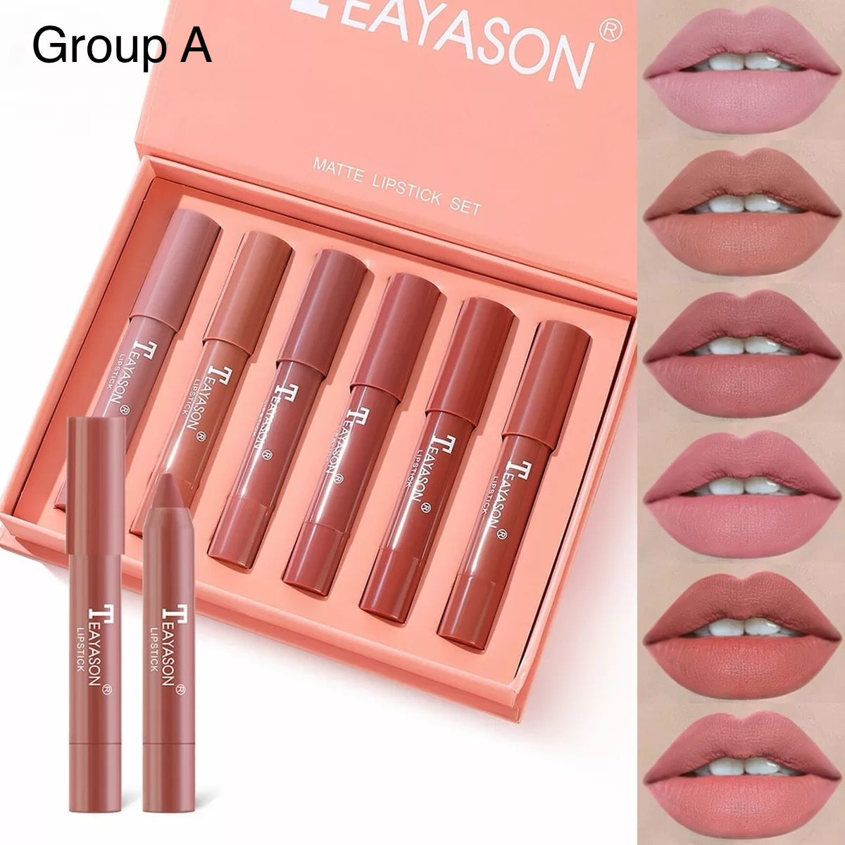 Teayason - Creamy Matte Crayons Lipsticks Set of 6