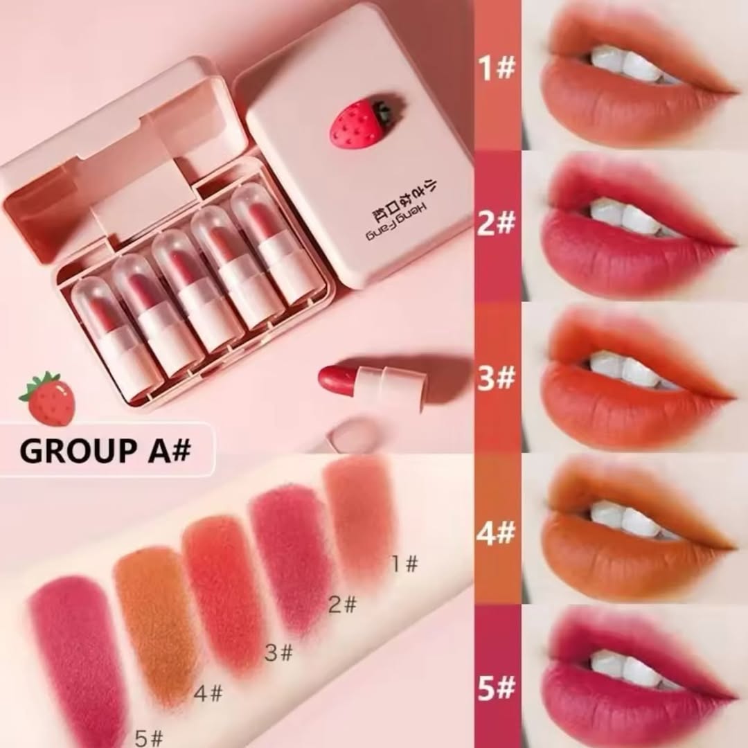 Heng Fang - Mini Fruity Matte Lipstick Set of 5