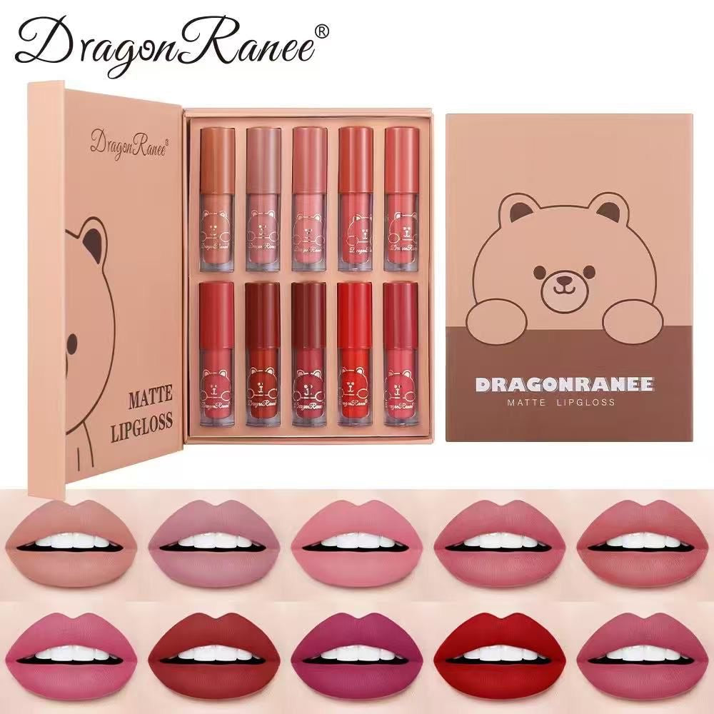 Dragon Ranee - Brown Bear Velvet Matte Lip Gloss Set of 10