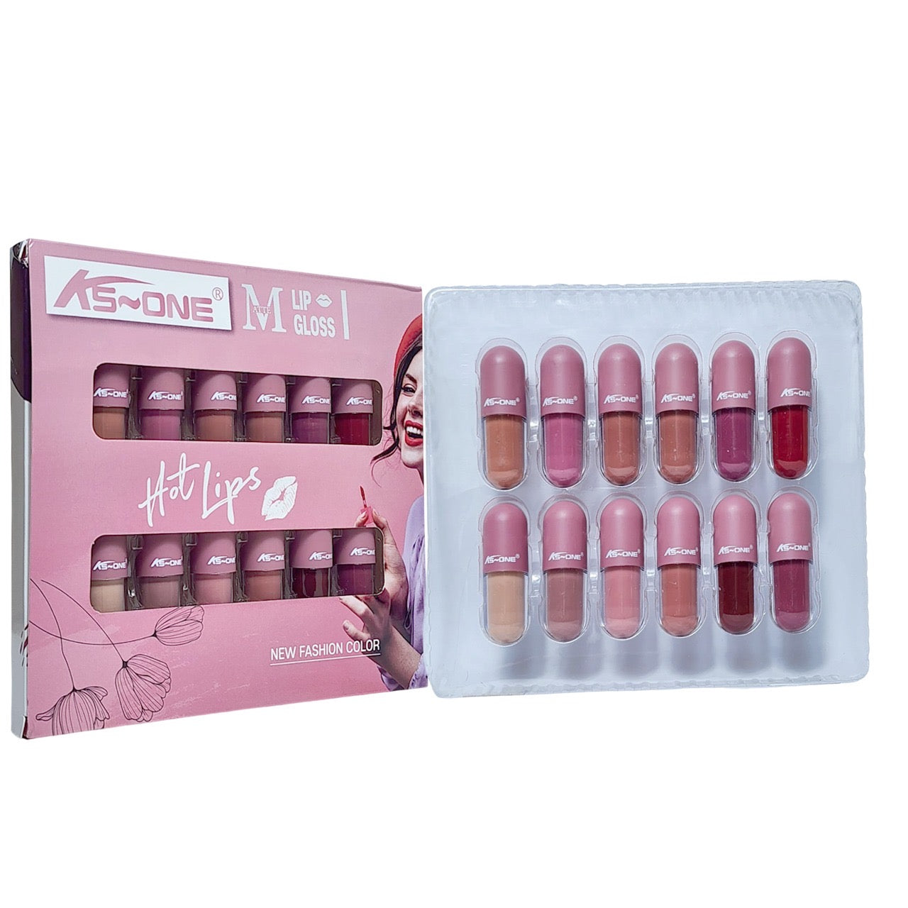 Ks-One - Mini Capsule Matte Lip Gloss Set of 12