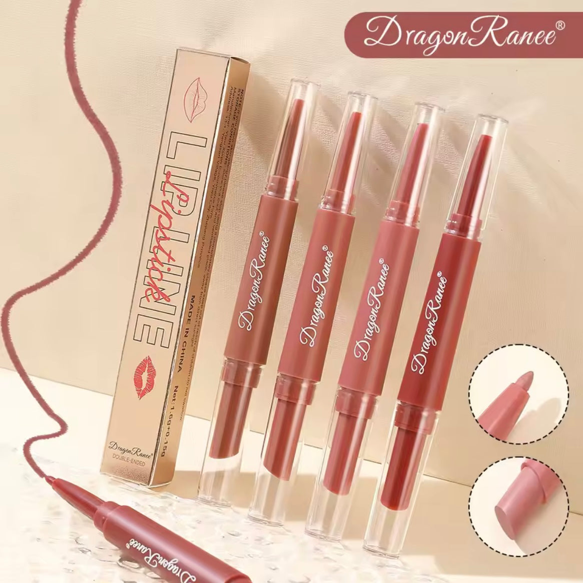 Dragon Ranee -  2 in 1 Matte Velvet Lipstick & Liner Set of 6