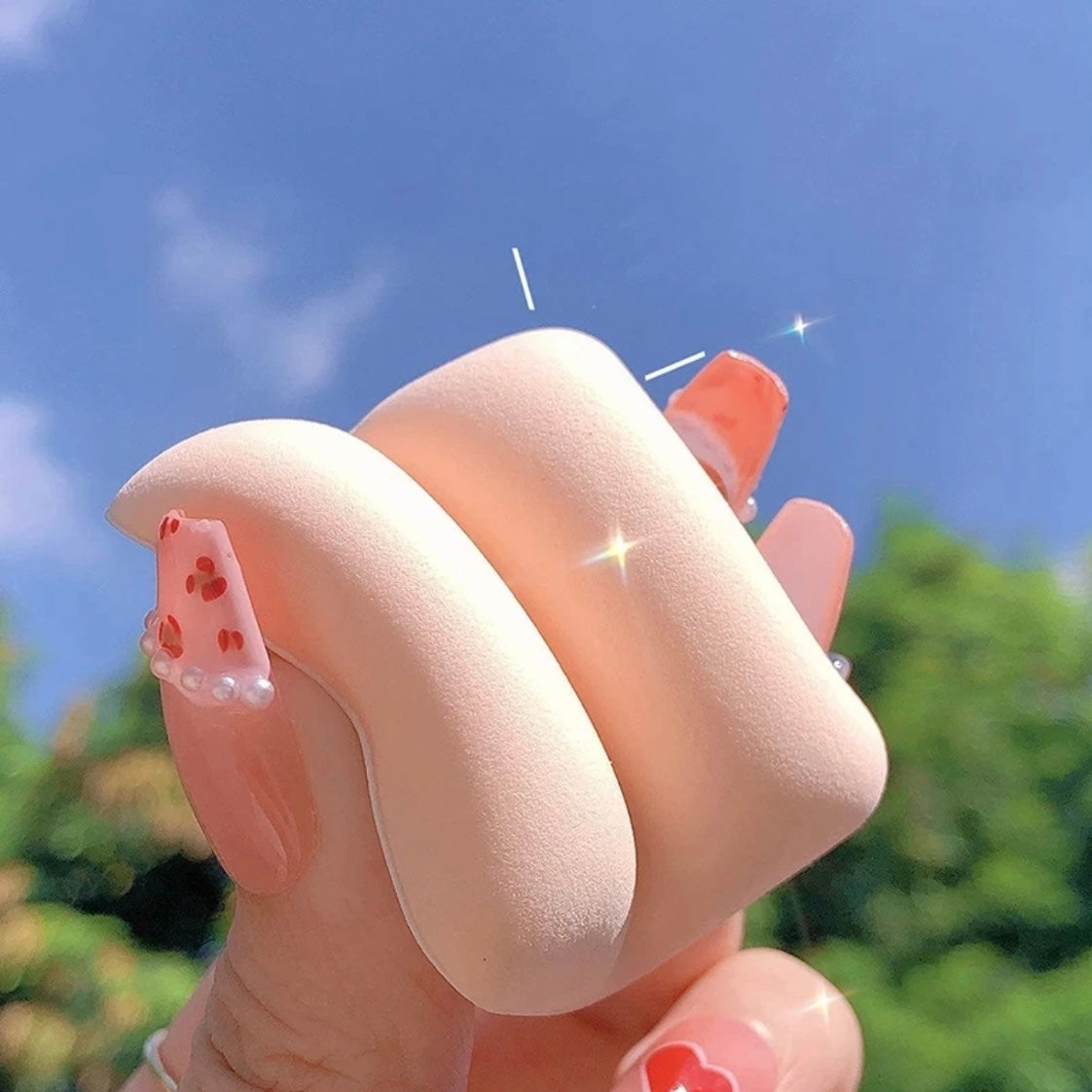 3pcs Finger Makeup Sponge Smooth Powder Cosmetic Puff