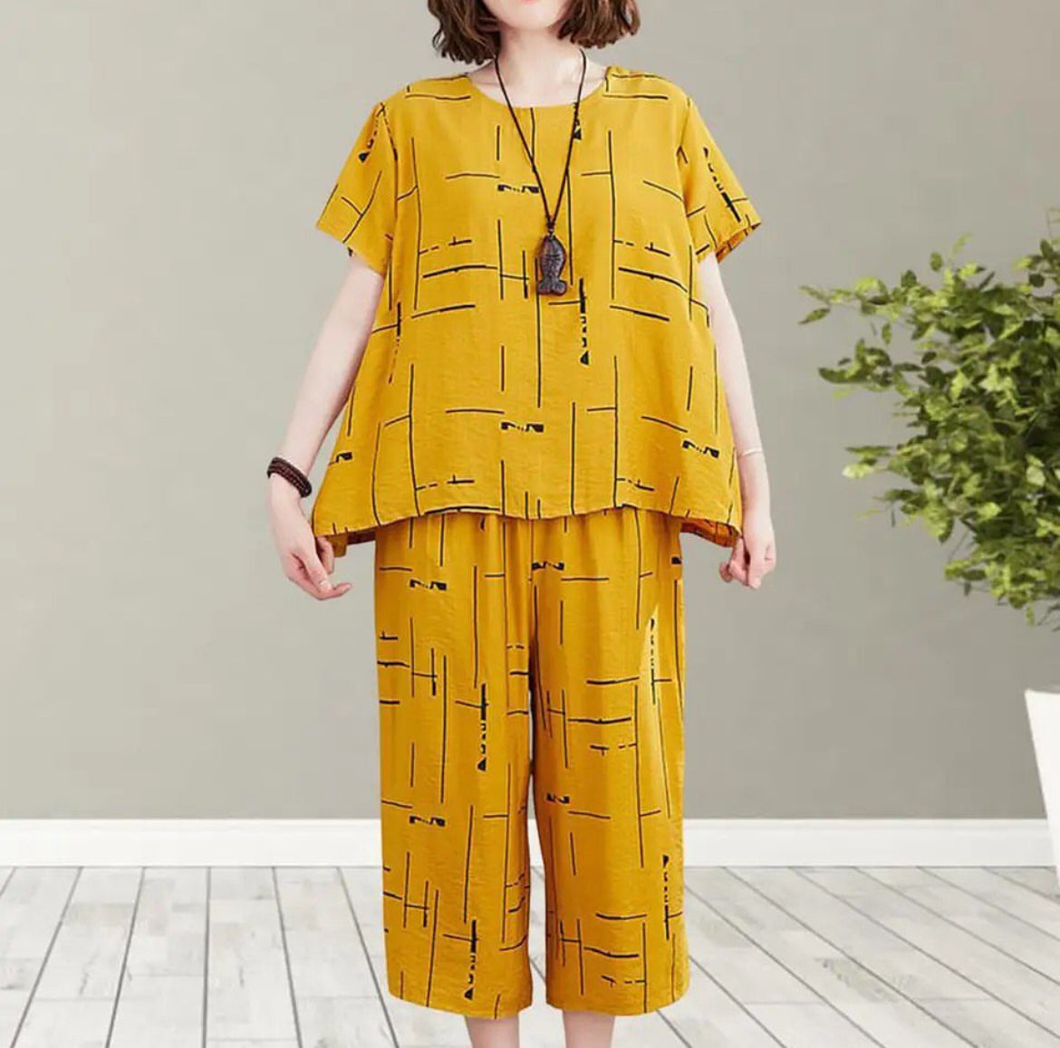 Vintage Capri Plazo Loose Fit Printing Plazo Night Suit