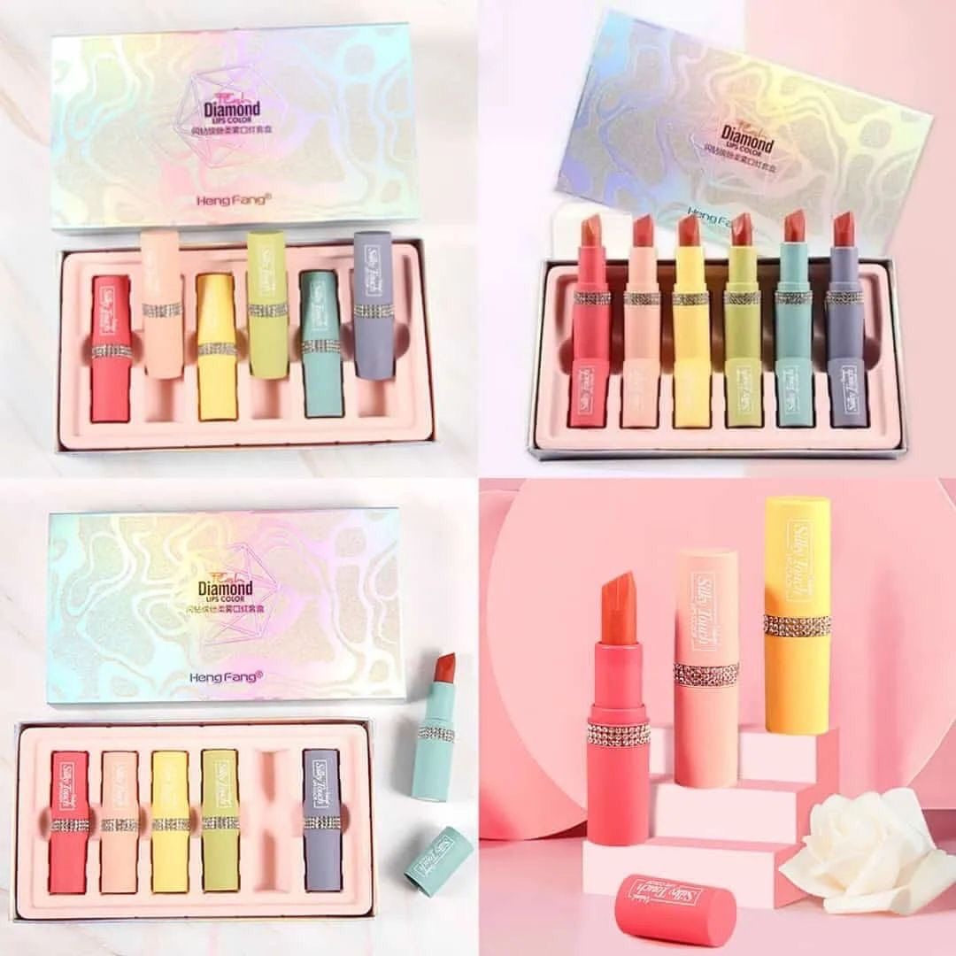 Heng Fang - 6pcs Diamond Matte Lipstick Set
