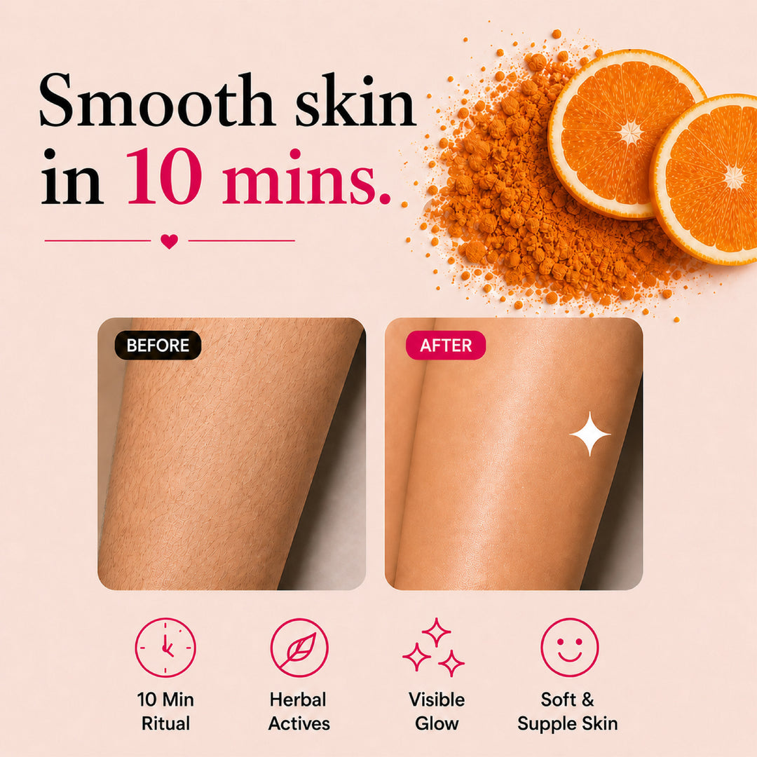 Meeoow - 4 in 1 Orange Body Hair Removal Wax Powder Mask