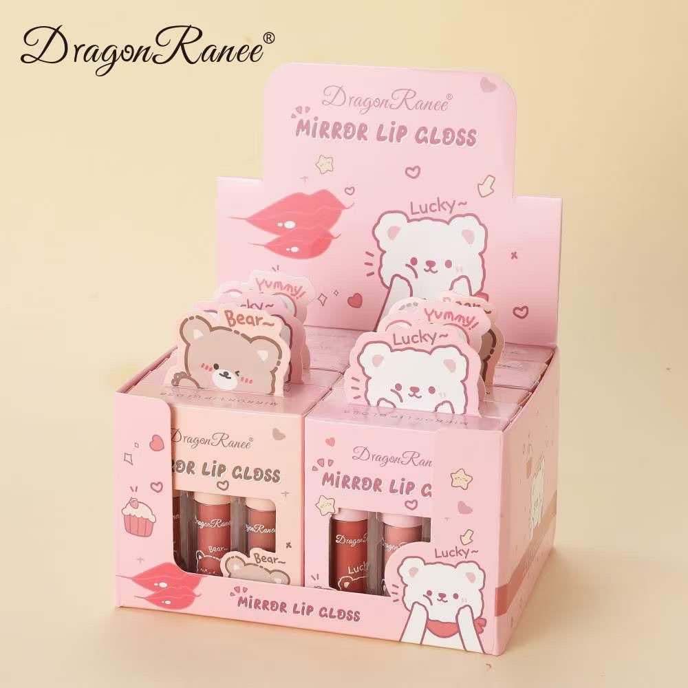 Dragon Ranee - Cartoon Bear Mirror Lip Gloss Set of 3