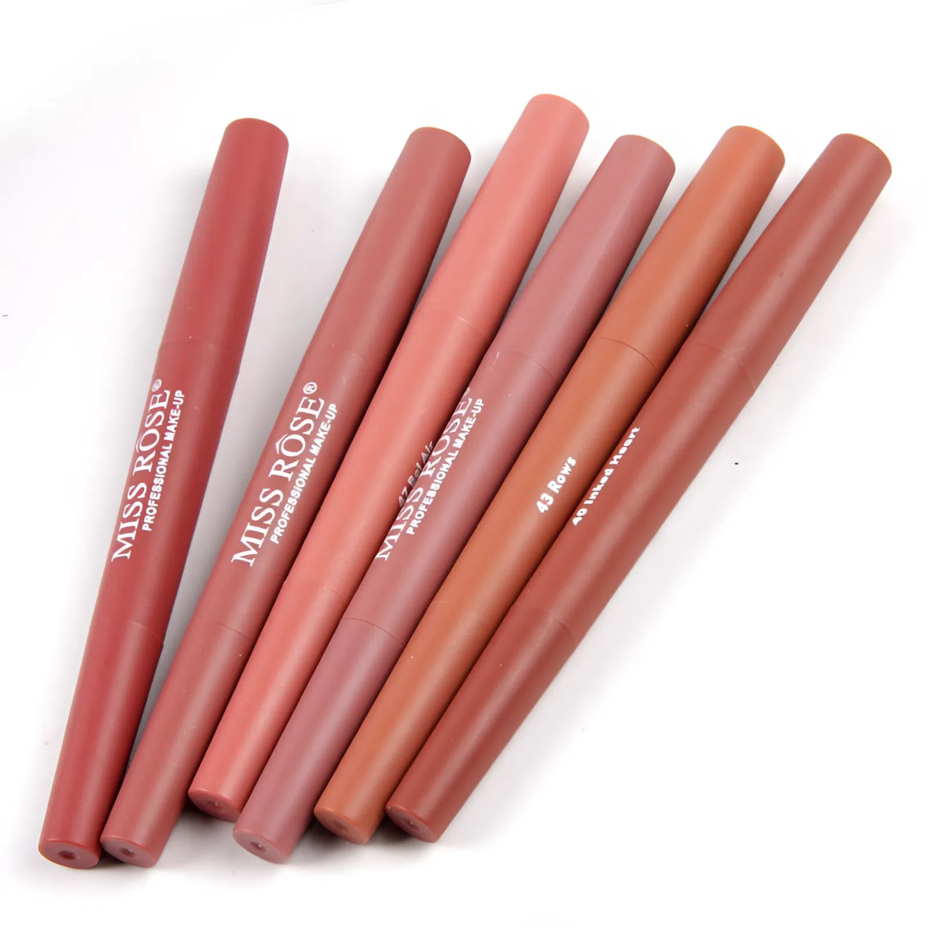 Miss Rose - 2 in 1 Nude Lipstick & Lip Liner Set of 6