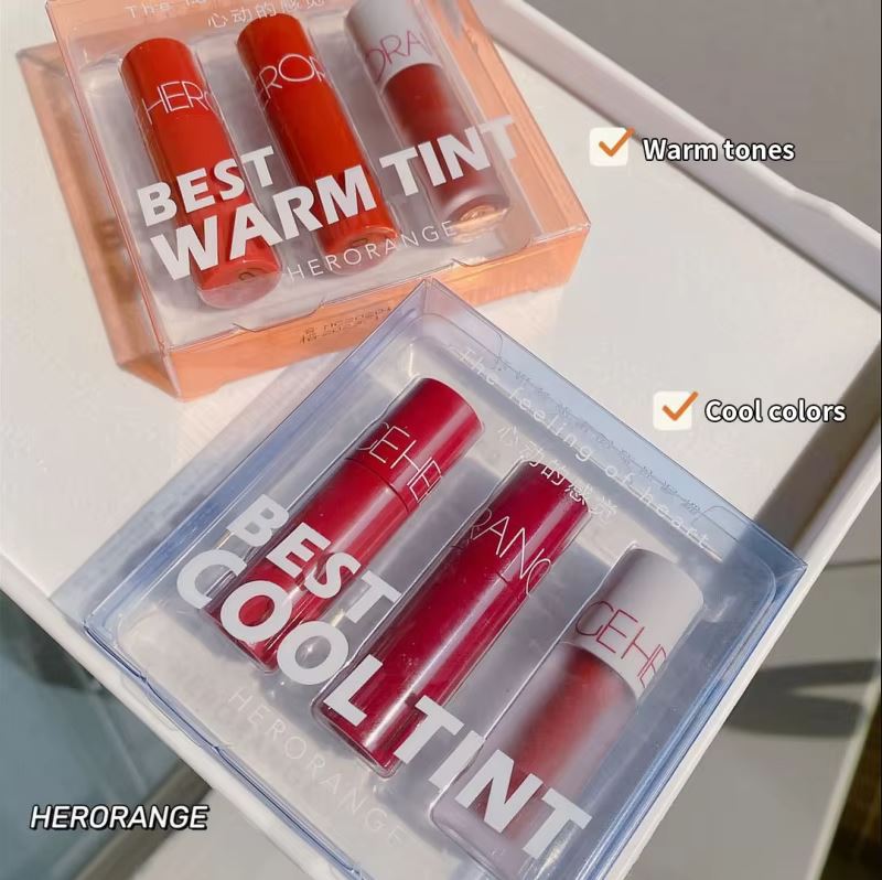 HERORANGE - Cool & Warm Matte Lip Gloss Set of 3