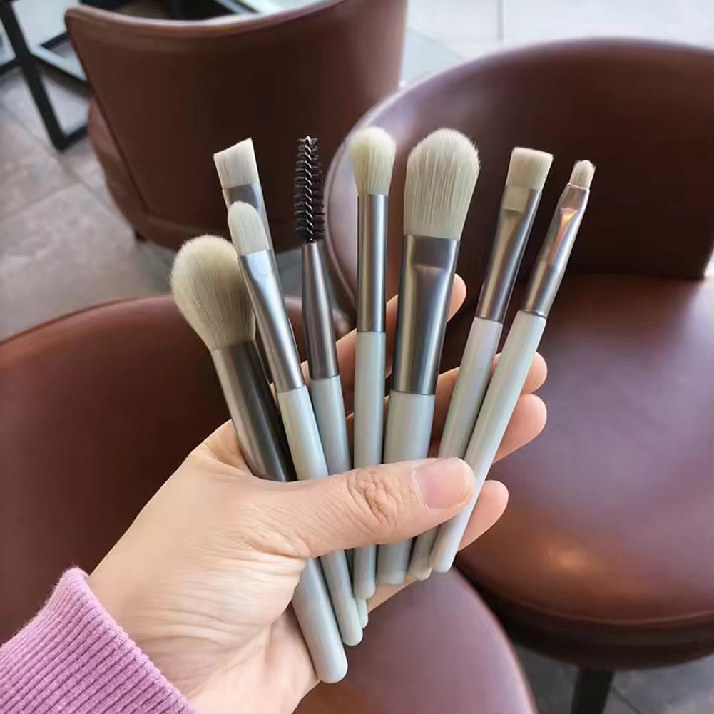 Kawaii Mini Travel Unicorn Makeup Brush Set of 8