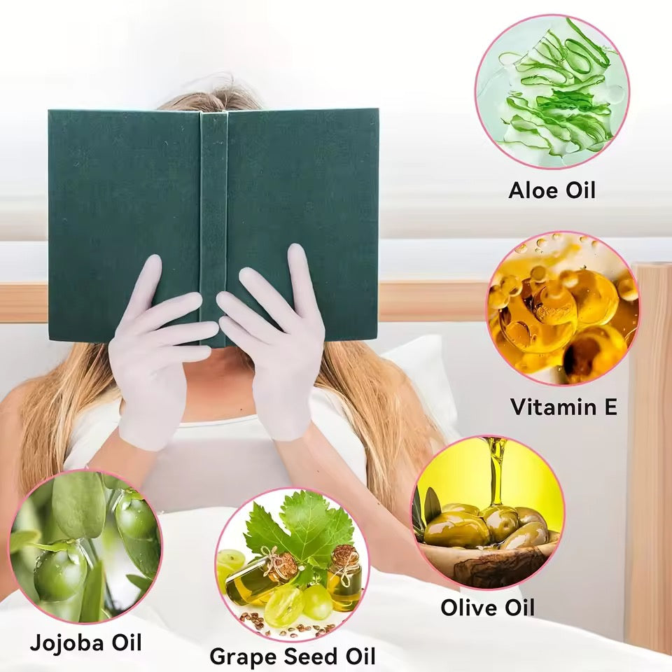 Silicone Moisturizing Exfoliating Soft Hand Care Gloves Set of 2