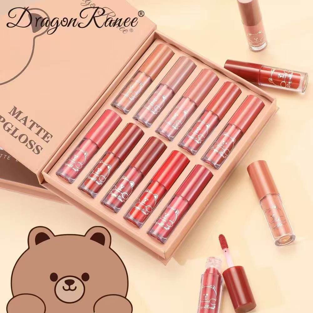 Dragon Ranee - Brown Bear Velvet Matte Lip Gloss Set of 10