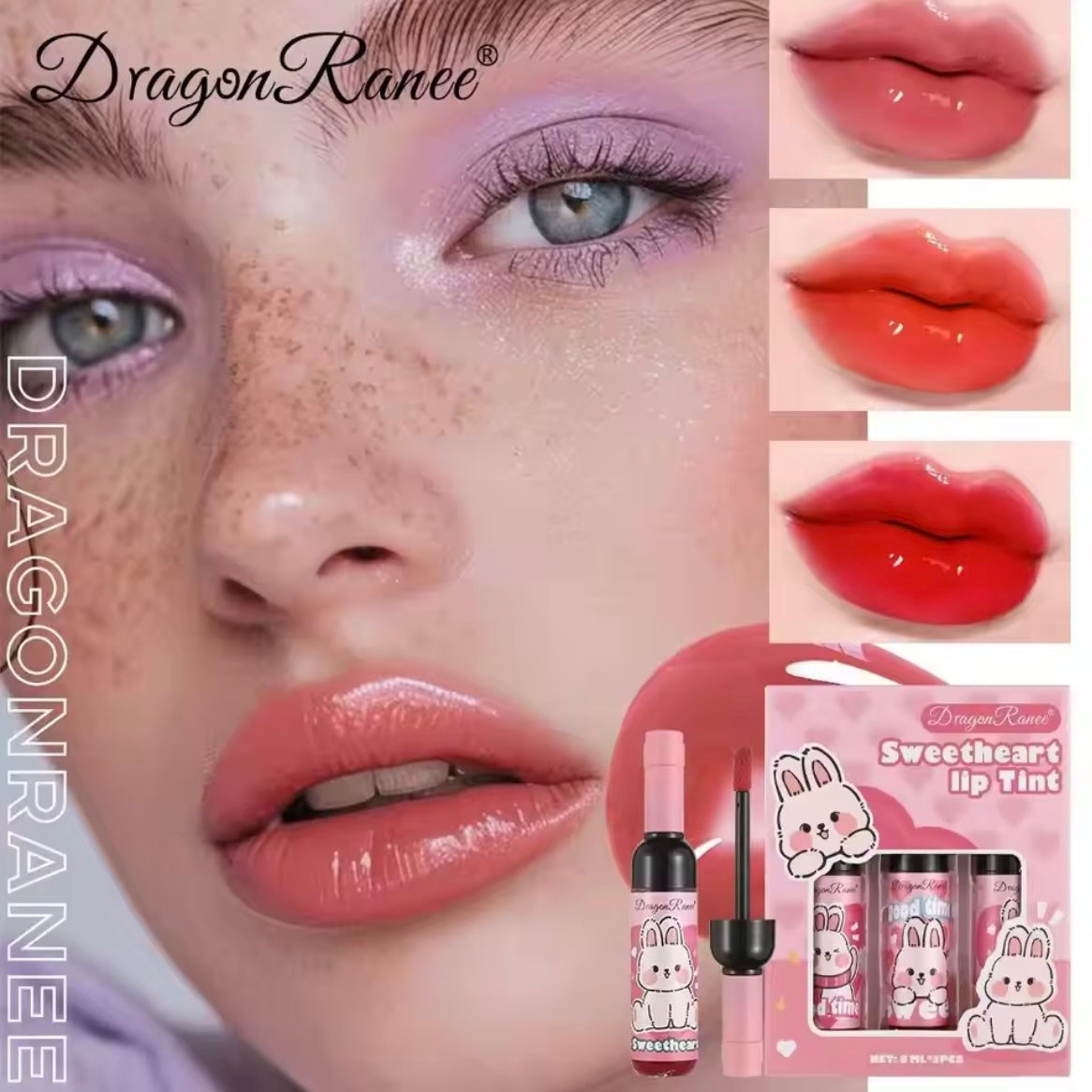 Dragon Ranee - Sweetheart Wine Shaped Lip Tint Set of 3