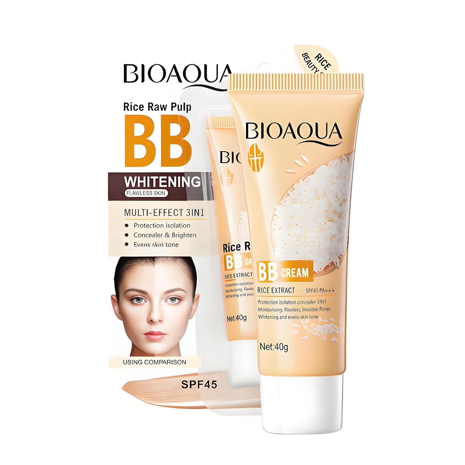 Bioaqua - Rice Raw Pulp BB Cream SPF45 Pa+++ (40g)