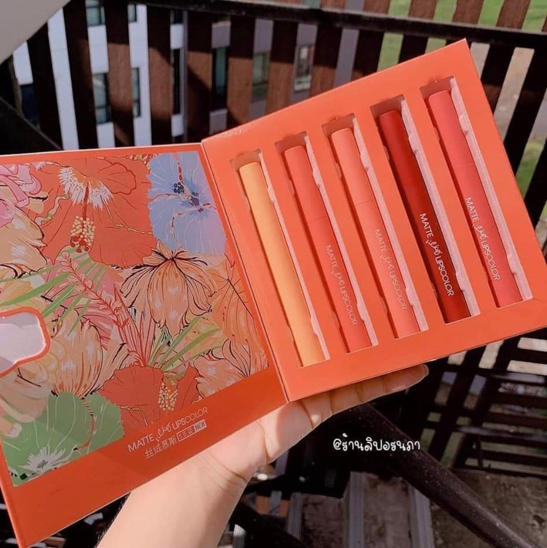 Heng Fang - 5 Color Peach Velvet Matte Lipsticks Set