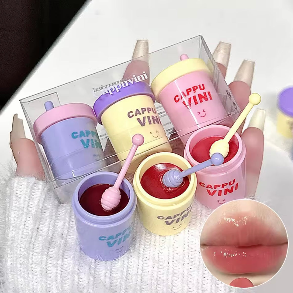 Cappuvini - Cute Straw Cup Lip Gloss Set of 3