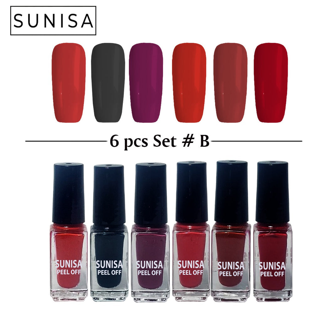 Sunisa - Peel Off Matte Nail Polish Set of 6