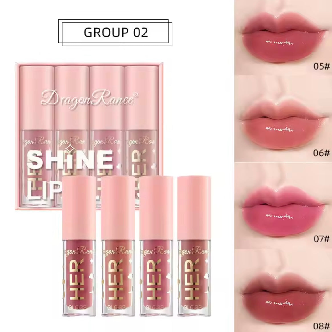 Dragon Ranee - Shine Mirror Crystal Lip Gloss Set of 6