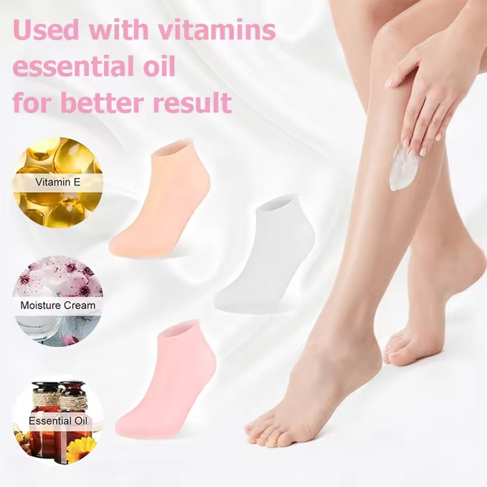 Silicone Moisturizing Pain Relief Socks Set of 2