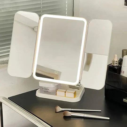 Trifold LED Lights with Mirror