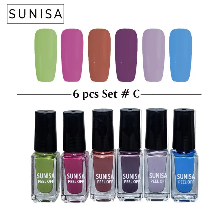Sunisa - Peel Off Matte Nail Polish Set of 6