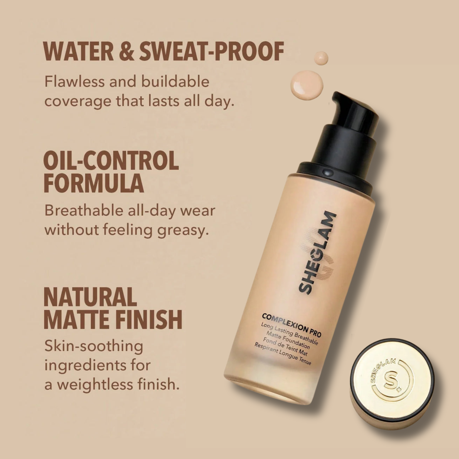 SHEGLAM - Complexion Pro Breathable Matte Foundation