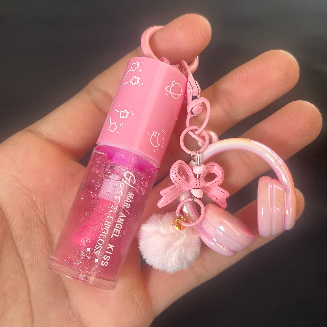 Mar Angel Kiss - Cute Headphone Keychain Lip Gloss
