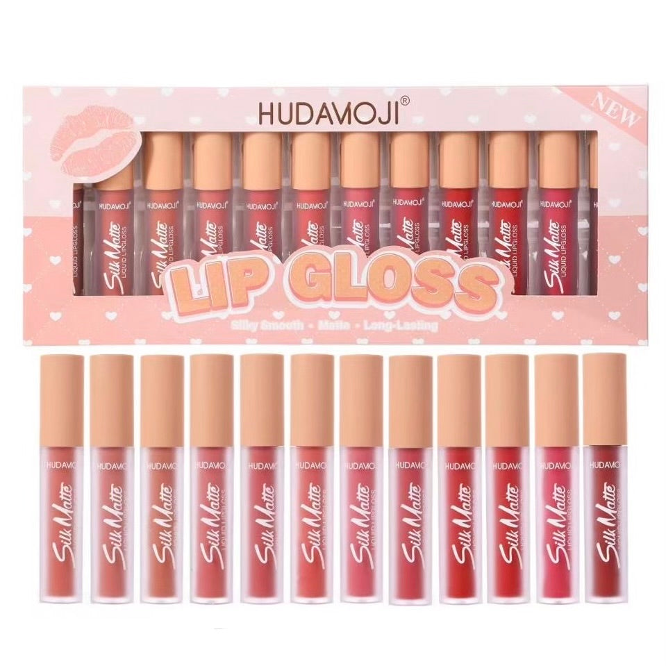 Hudamoji - Silky Matte Lip Gloss Set of 12