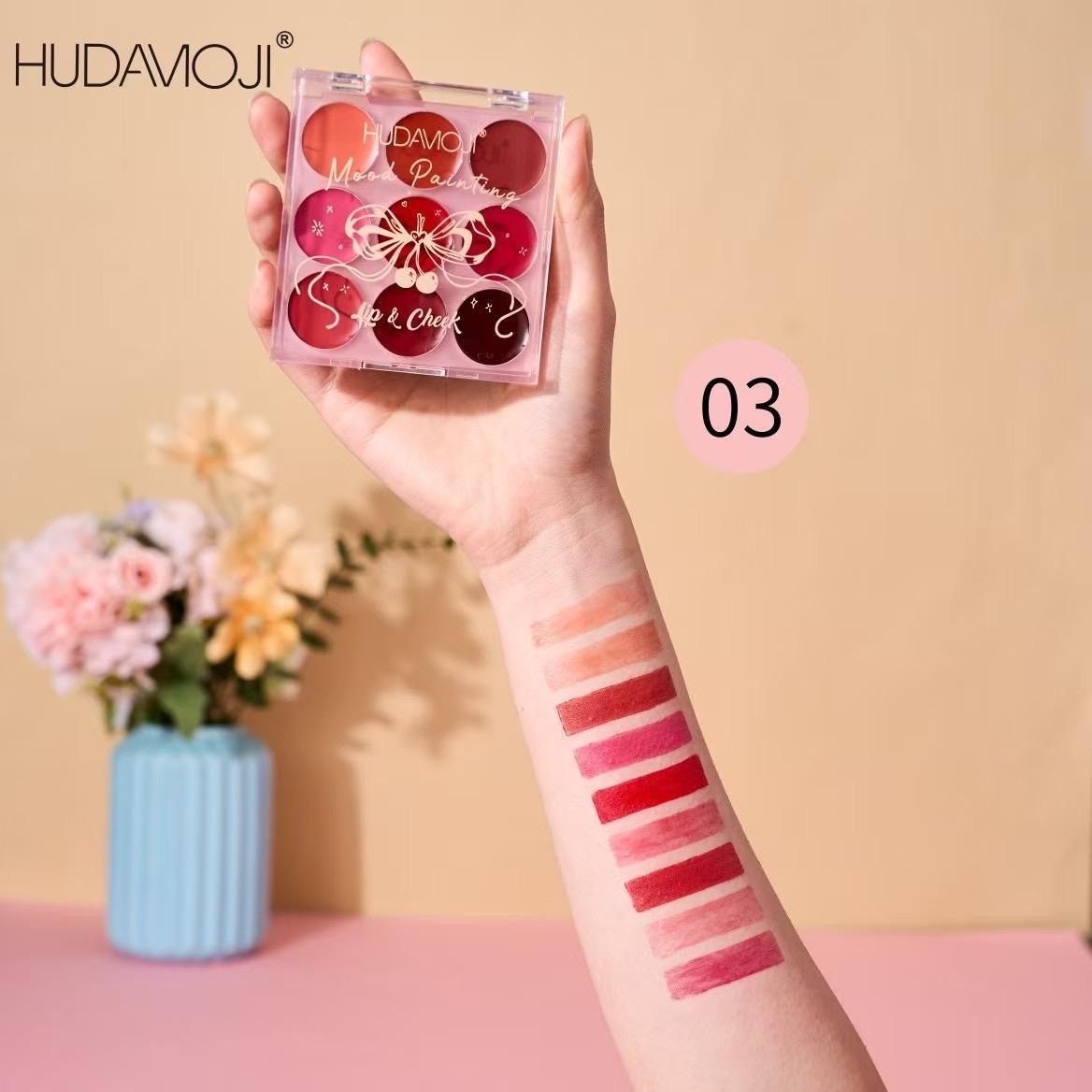 Hudamoji - 9 Color Creamy Blush Palette