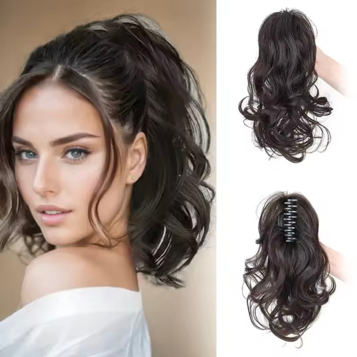 Black Claw Clip Ponytail Hair Extensions