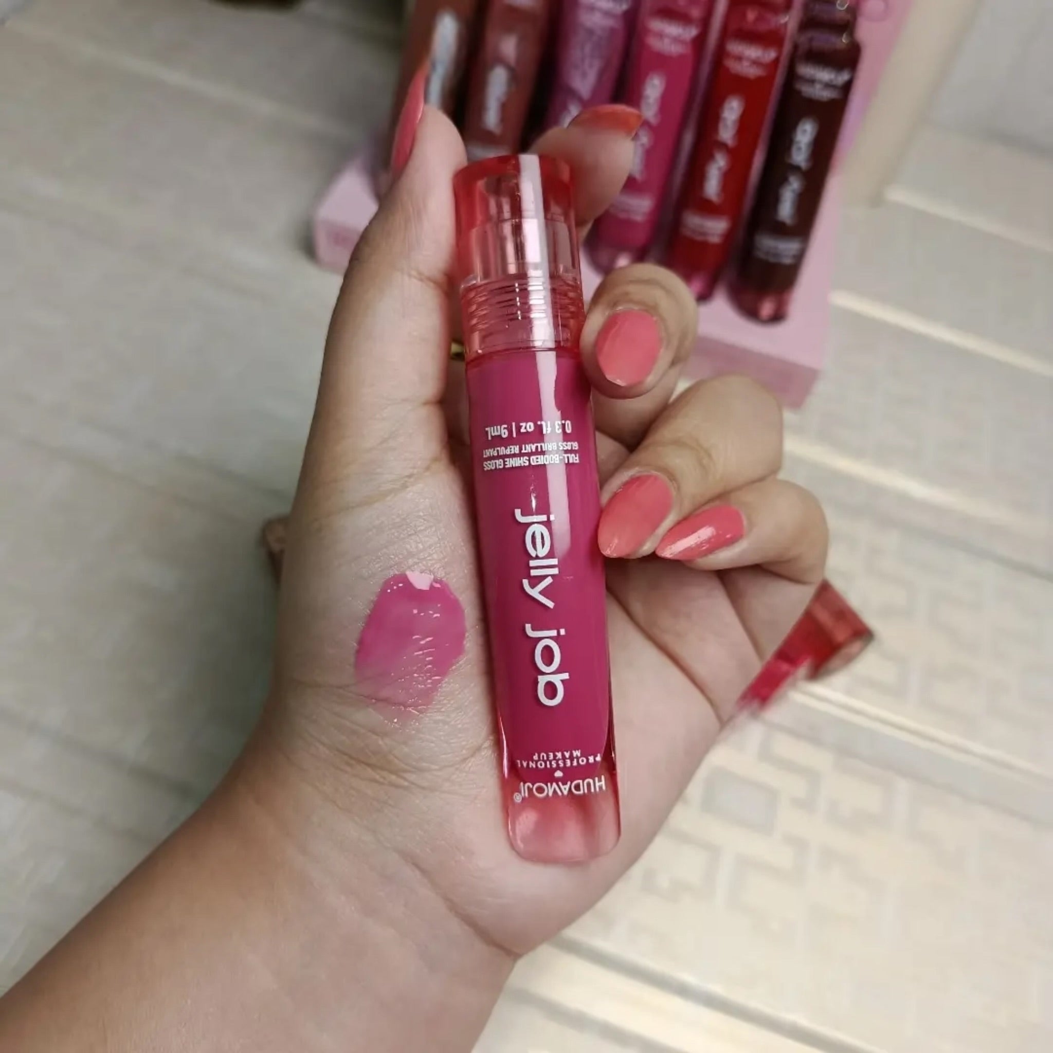 6pcs Jelly Job Full Booed Shine Glass Brilliant Volume Lipgloss