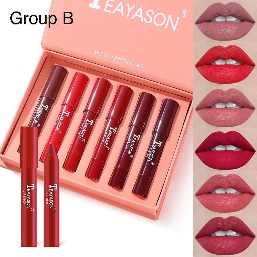 Teayason - Creamy Matte Crayons Lipsticks Set of 6